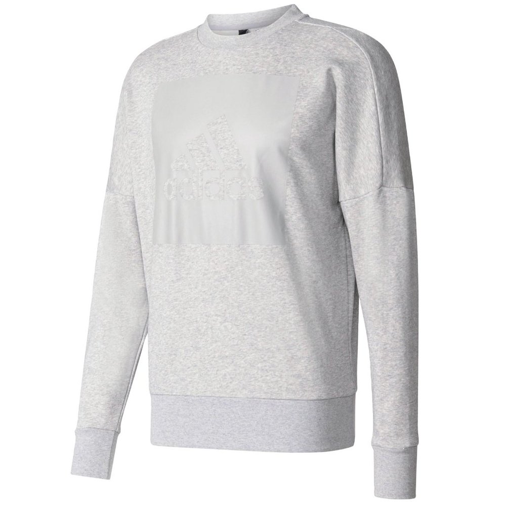 Adidas Sports ID Logo Grey Crewneck Sweatshirt - Picture 2 of 10